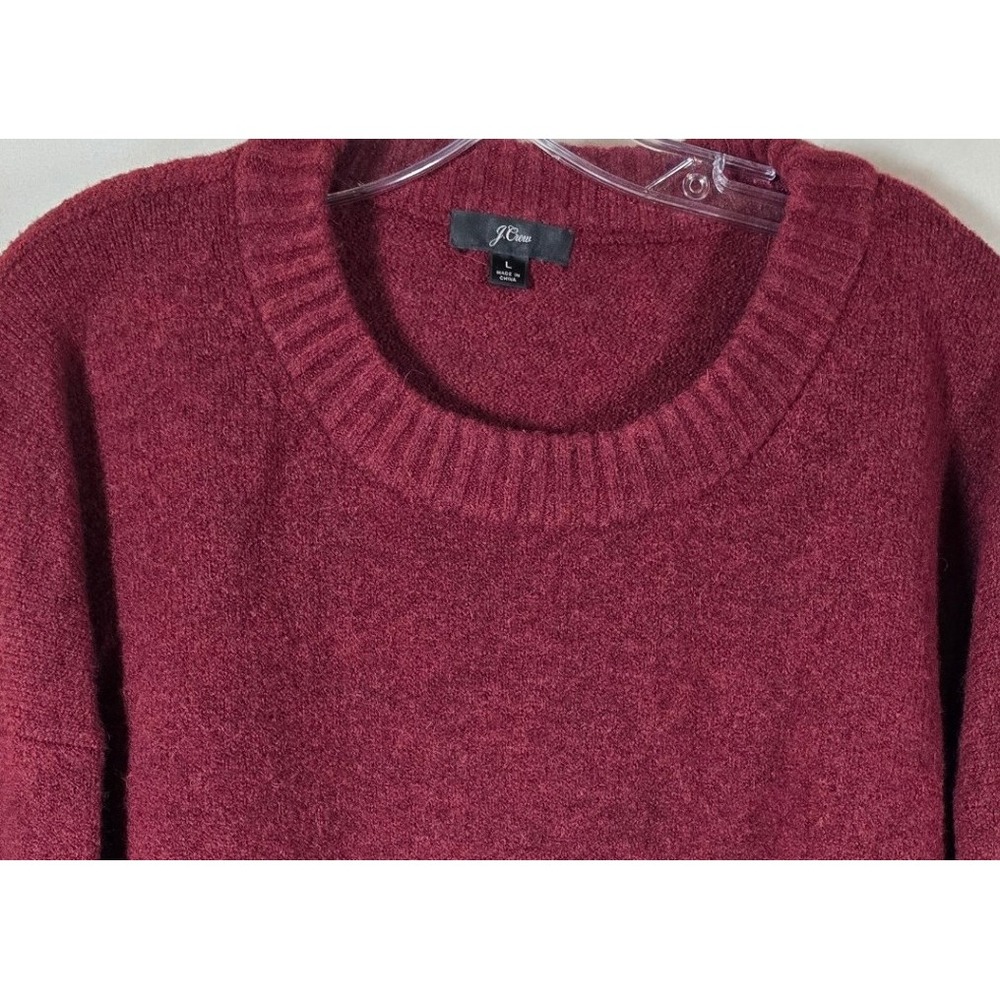 J Crew Oversized Burgundy Crewneck Pullover Supersoft Sweater Cozy Warm Size L